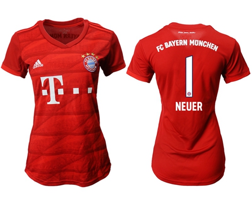 Women's Bayern Munchen #1 Neuer Home Soccer Club Jersey